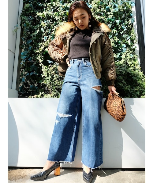 EVRIS（エヴリス）の「ダメージデザインデニムワイドパンツ（）」 - WEAR