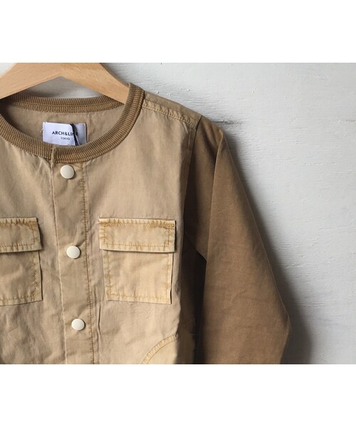 cache cache（カシュ カシュ）の「ARCH&LINE 　PG　COMBI　CARDIGAN　(LT BEIGE)（カーディガン/ボレロ・キッズ・その他）」の2枚目の写真