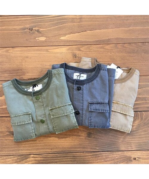 cache cache（カシュ カシュ）の「ARCH&LINE 　PG　COMBI　CARDIGAN　(LT BEIGE)（カーディガン/ボレロ・キッズ・その他）」の5枚目の写真