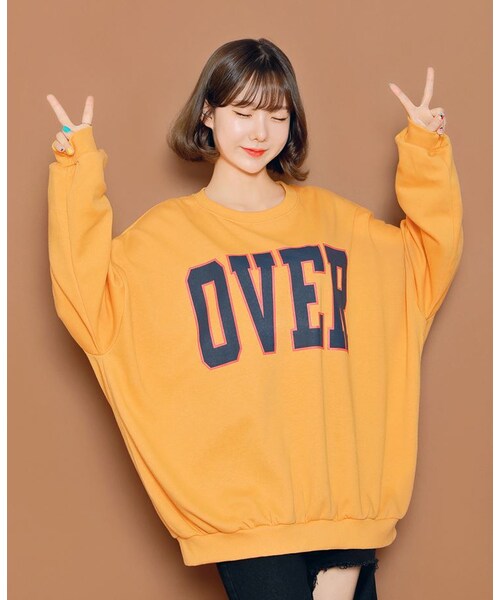 HOTPING(ホッピン)の「OVERレタリングルーズフィットプルオーバー(その他トップス・レディース・ミント/ネイビー/ホワイト/マスタード/ブラック・フリーサイズ(XS-XXL))」の5枚目の写真
