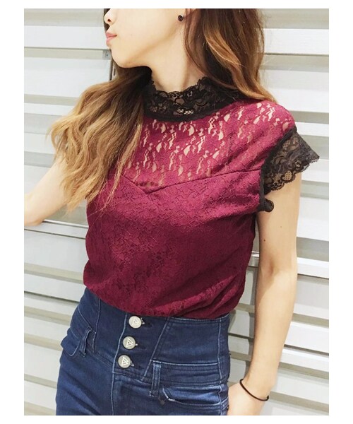 BARAK（バラク）の「ハイネックレーストップス（その他トップス・レディース・ブラック/ホワイト/ワイン・FREE）」の3枚目の写真