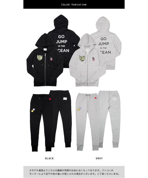 THE STRAND（ストランド）の「THE STRAND(ストランド) ワッペンスウェット メンズ（セットアップ・メンズ・グレー/ブラック・S/M/L/XL）」の3枚目の写真