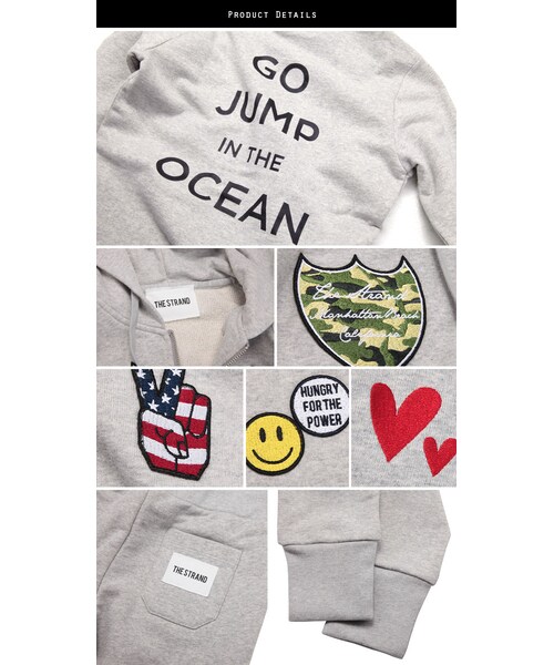 THE STRAND（ストランド）の「THE STRAND(ストランド) ワッペンスウェット メンズ（セットアップ・メンズ・グレー/ブラック・S/M/L/XL）」の5枚目の写真