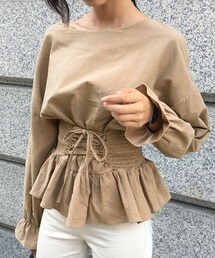 DHOLIC | ウエストレースアップブラウス(シャツ/ブラウス)