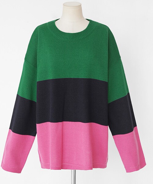 DHOLIC(ディーホリック)の「コントラストカラーニットプルオーバー(ニット/セーター・レディース・ブルー/イエロー/その他/グリーン・FREE)」の2枚目の写真