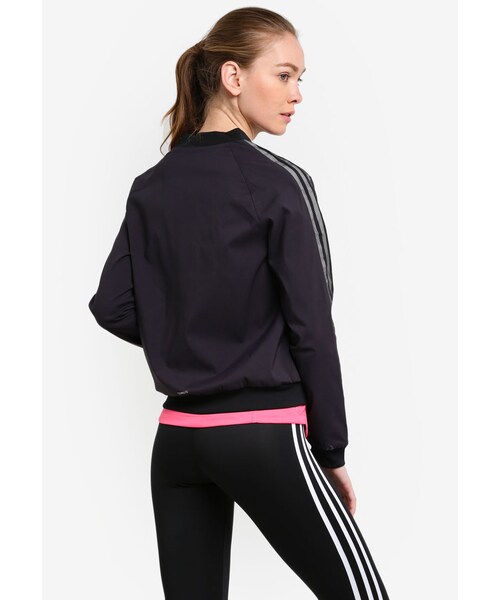 adidas（アディダス）の「adidas hf weave bomber 夾克（ジャケット/アウター・レディース・Black・XS/S/M/L/XL）」の2枚目の写真