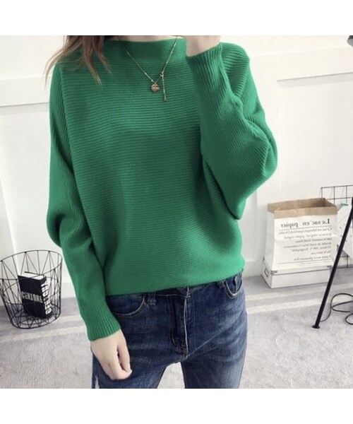 copine（コピン）の「★再入荷★抜群の着回し力！！ドルマンデザイン柔らかシンプルニットソー（6color）【クリックポスト対象商品】（ニット/セーター・レディース・その他）」の5枚目の写真