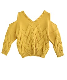 AULA | AULA CABLE OPEN SHOULDER KNIT TOPS(ニット/セーター)