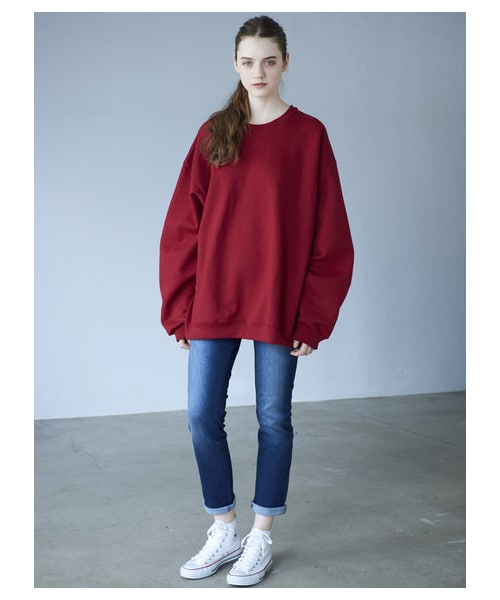 SEVENDAYS=SUNDAY（セブンデイズサンデイ）の「【MEN'S NON-NO9月号掲載】JERZEES クルーネックスウェット（トップス・グレー/ブラック/オリーブ/ライトブルー/ネイビー/バーガンディー・S/M/L/XL/XXL）」の3枚目の写真