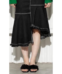 CHEER CLOSET | 【るうこ】アシンメトリーカットオフデニムスカート(デニムスカート)