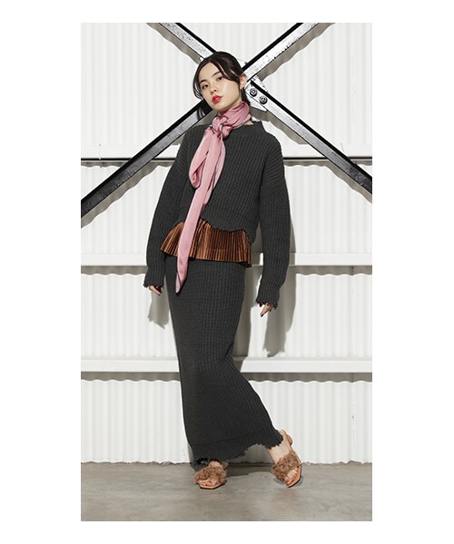 CHEER CLOSET（チアクローゼット）の「【るうこ】ベロアプリーツサッシュベルト（ベルト・レディース・ベージュ/ブラック/オレンジ/ブラウン・F）」の4枚目の写真