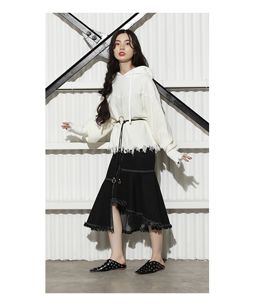 CHEER CLOSET（チアクローゼット）の「【るうこ】リングロープベルト（ベルト・レディース・ホワイト/ブラック・F）」の2枚目の写真