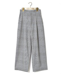 w closet | チェック柄ハイウエストタックパンツ(パンツ)