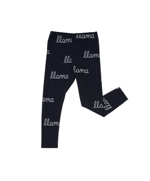 cache cache(カシュ カシュ)の「tinycottons llama words pant (darknavy/light blue)(レギンス/スパッツ・キッズ・その他)」の1枚目の写真