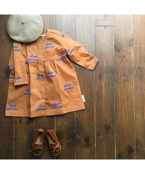 cache cache(カシュ カシュ)の「tinycottons shoo worries woven dress(lightbrown)(ワンピース・キッズ・その他)」の2枚目の写真