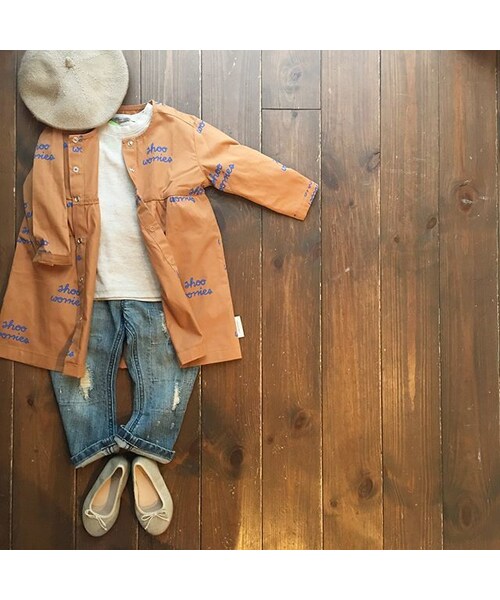 cache cache(カシュ カシュ)の「tinycottons shoo worries woven dress(lightbrown)(ワンピース・キッズ・その他)」の3枚目の写真