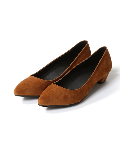 GRL（グレイル）の「ローヒールポインテッドトゥスエードパンプス（パンプス・レディース・ブラック/キャメル/ブルー/ピンク/レッド/パープル/プラム/ベージュ/マスタード・24.5）」の2枚目の写真