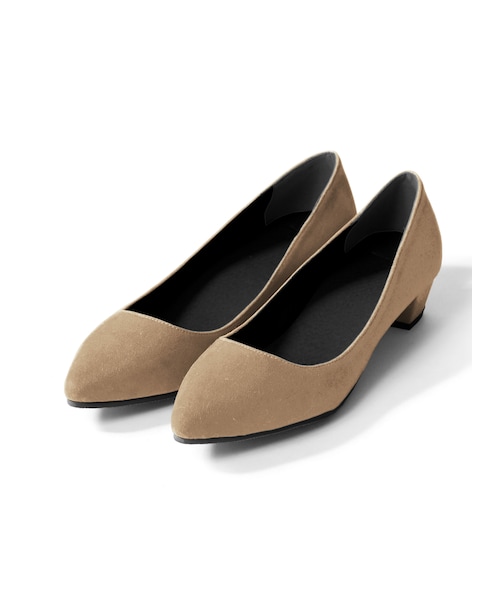 GRL（グレイル）の「ローヒールポインテッドトゥスエードパンプス（パンプス・レディース・ブラック/キャメル/ブルー/ピンク/レッド/パープル/プラム/ベージュ/マスタード・24.5）」の3枚目の写真