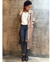 BARAK | ビックカラーＺＩＰチェックコート(その他アウター)