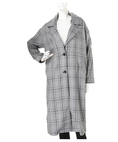 BARAK（バラク）の「ビックカラーＺＩＰチェックコート（その他アウター・レディース・ブラウン/ブラック・FREE）」の2枚目の写真