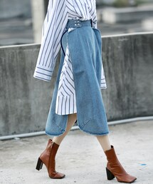 DINT | アップスタイルデニムレイヤードスカート(デニムスカート)