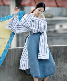 DINT | チュニックカフスオンバルシャツ(シャツ/ブラウス)