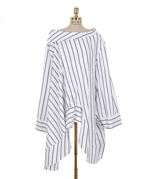 DINT（ディント）の「チュニックカフスオンバルシャツ（シャツ/ブラウス・レディース・Blue/Other・one(44~66size)）」の3枚目の写真