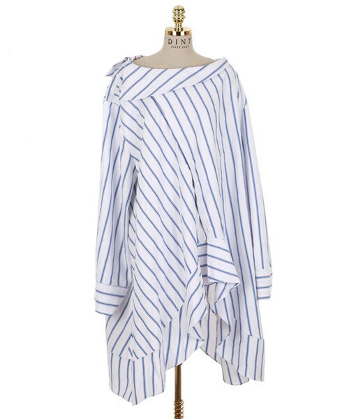 DINT（ディント）の「チュニックカフスオンバルシャツ（シャツ/ブラウス・レディース・Blue/Other・one(44~66size)）」の2枚目の写真