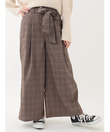 earth music&ecology | ★・ウエストリボンワイドクロップドパンツ(パンツ)