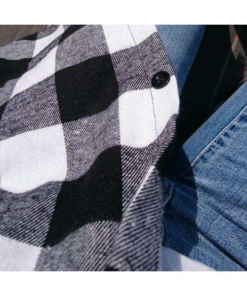 copine（コピン）の「再入荷★ビックシルエット/ロングチェックシャツ/ブラック【クリックポスト対象商品】（シャツ/ブラウス・レディース・その他）」の14枚目の写真