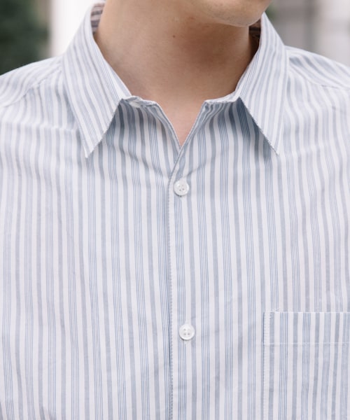 LIDNM(リドム)の「ストライプオーバーシャツ(シャツ/ブラウス・メンズ・ホワイト・S, M, L)」の9枚目の写真