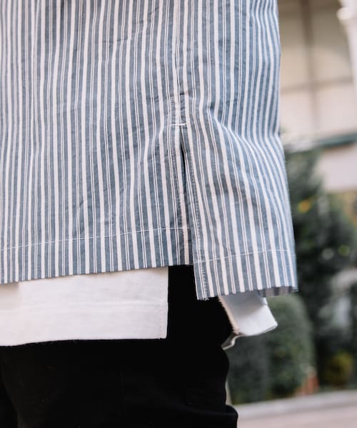 LIDNM(リドム)の「ストライプオーバーシャツ(シャツ/ブラウス・メンズ・ブルー・S, M, L)」の10枚目の写真