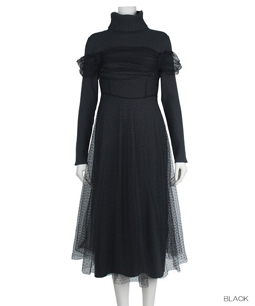 Randa ランダ の 17aw新作 シースルードットワンピース 0854 Yb 1001 ワンピース ドレス Wear