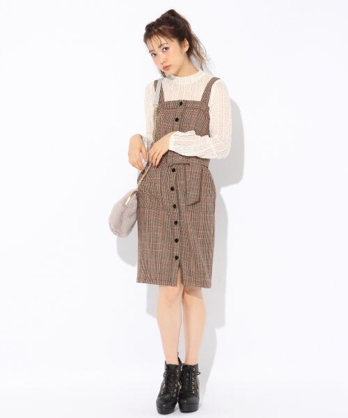 Heather（ヘザー）の「コラボアソートジャンスカ（ワンピース/ドレス・ブラック/グレー系チェック/ブラウン系）」の9枚目の写真