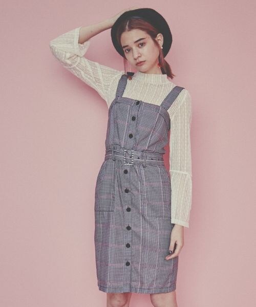 Heather（ヘザー）の「コラボアソートジャンスカ（ワンピース/ドレス・ブラック/グレー系チェック/ブラウン系）」の5枚目の写真