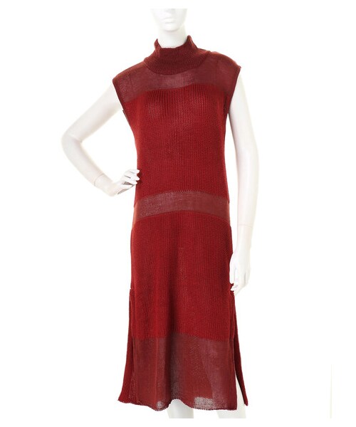 BARAK（バラク）の「サイドスリットロングワンピース（ワンピース・レディース・ブラック/カーキ/ボルドー・FREE）」の3枚目の写真