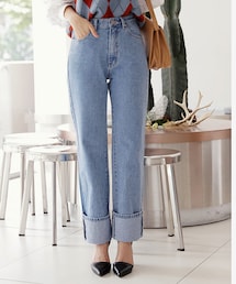 DHOLIC | ハイウエストストレートデニムパンツ(デニムパンツ)