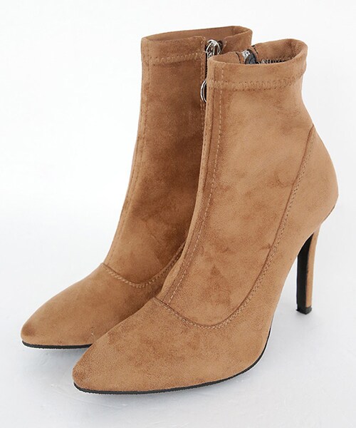 DHOLIC（ディーホリック）の「スエード調スリムアンクルブーツ（ブーツ・レディース・ブラック/ベージュ・225/230/235/240/245/250）」の2枚目の写真