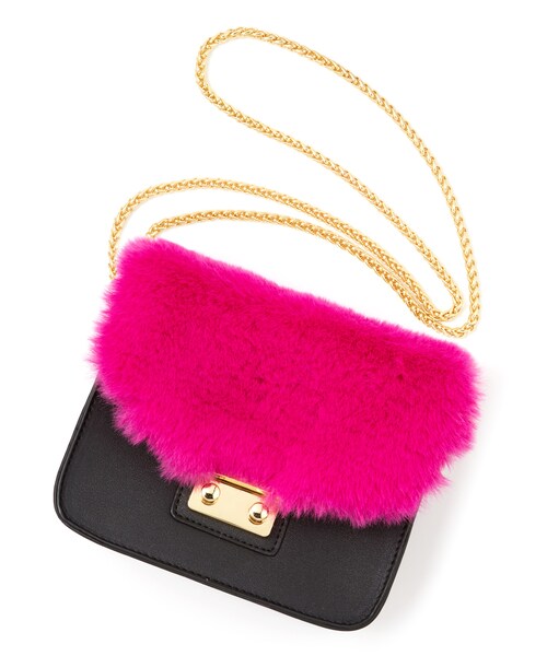 GRL（グレイル）の「フラップファーミニショルダーバッグ（ショルダーバッグ・レディース・ブラック/ブラック×グレー/ピンク/黒×ピンク・F）」の3枚目の写真