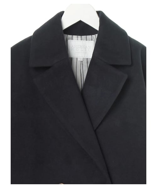 AMERICAN HOLIC（アメリカンホリック）の「12colドロップショルダーコート（ジャケット/アウター・アイボリー/杢ライトグレー/ブラック/ライトピンク/レッド/ベージュ/イエロー/キャメル/グリーン/サックスブルー/ブルー/ネイビー・M/L）」の3枚目の写真