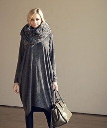 Sheson | Sheson(シーズン)杢柄 ファー  ボリューム スヌード(ストール/ショール)