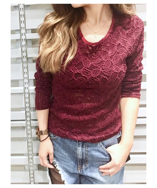 BARAK（バラク）の「カットレーストップス（その他トップス・レディース・ブラック/パープル/ホワイト・FREE）」の3枚目の写真