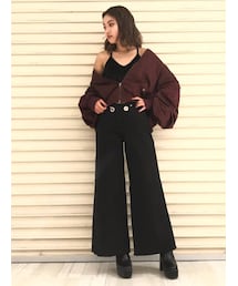 BARAK | アイレットワイドデニムパンツ(デニムパンツ)