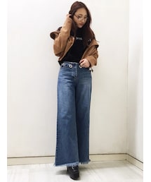 BARAK | アイレットワイドデニムパンツ(デニムパンツ)