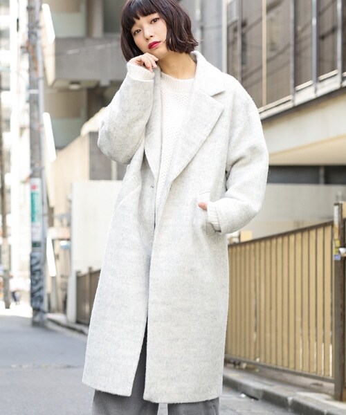 LOWRYS FARM(ローリーズファーム)の「★WEB先行予約アイテム★シャギーコート(ジャケット/アウター・オフ/ピンク/グリーン)」の1枚目の写真