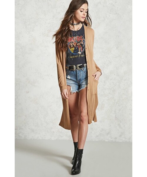 FOREVER 21+ Open-Front Longline Cardigan
