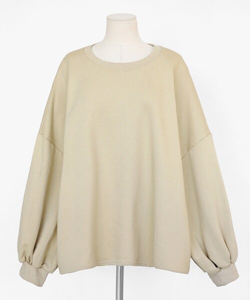 DHOLIC(ディーホリック)の「ボリュームスリーブスウェットプルオーバー(スウェット・レディース・イエロー/ベージュ/ブラック/ピンク・FREE)」の3枚目の写真