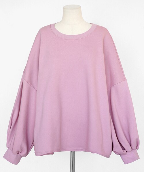 DHOLIC(ディーホリック)の「ボリュームスリーブスウェットプルオーバー(スウェット・レディース・イエロー/ベージュ/ブラック/ピンク・FREE)」の4枚目の写真