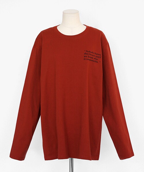 DHOLIC（ディーホリック）の「レタリングポイントロングスリーブTシャツ（Tシャツ/カットソー・レディース・ホワイト/グリーン/ブラック/ブラウン・FREE）」の3枚目の写真