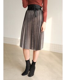 KORMARCH | フエイクスウェードプリーツミディスカート(スカート)